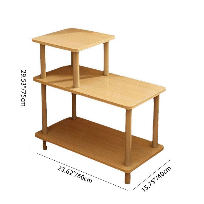 Minimalist Wooden 3-Tier Side Table