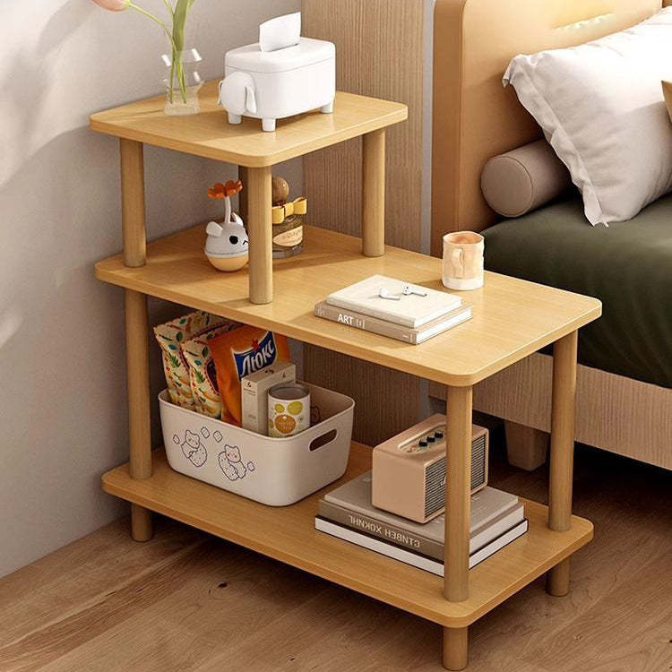 Minimalist Wooden 3-Tier Side Table — White