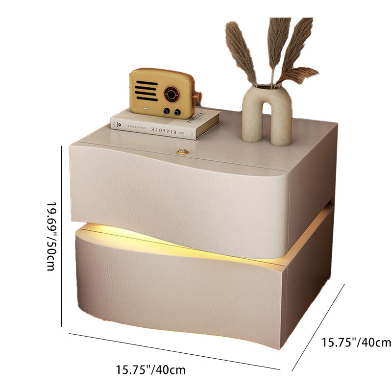 Minimalist Ambiance Light Wood Nightstand — 2 / Khaki