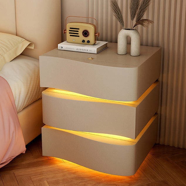 Minimalist Ambiance Light Wood Nightstand — 2 / Champagne