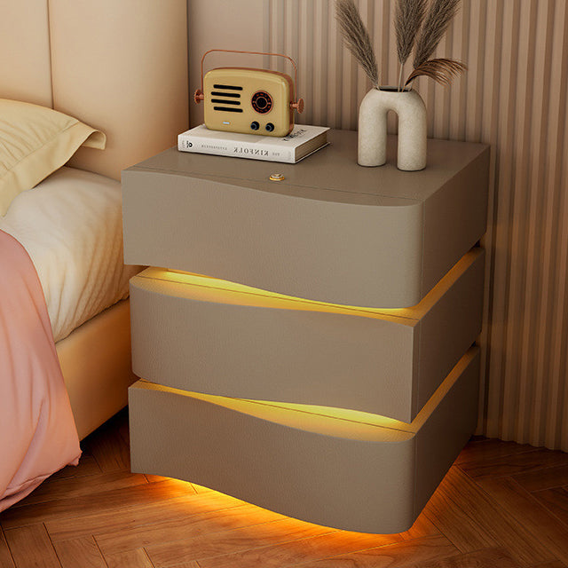 Minimalist Ambiance Light Wood Nightstand — 3 / Light Gray