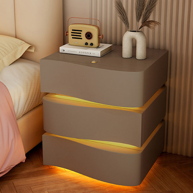 Minimalist Ambiance Light Wood Nightstand — 3 / Milky White