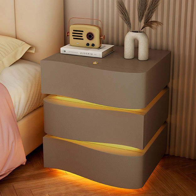 Minimalist Ambiance Light Wood Nightstand — 3 / Milky White
