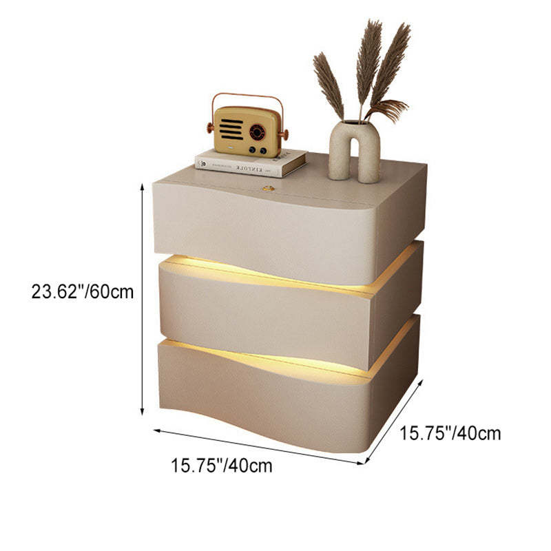 Minimalist Ambiance Light Wood Nightstand — 2 / Champagne