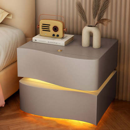 Minimalist Ambiance Light Wood Nightstand — 3 / Dark Gray