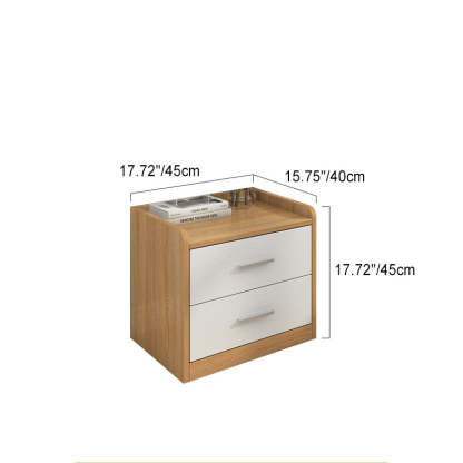 Minimalist Solid Wood 2-Drawer Nightstand
