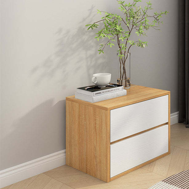 Minimalist Solid Wood 2-Drawer Nightstand — A