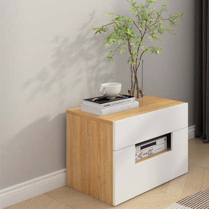Minimalist Solid Wood 2-Drawer Nightstand