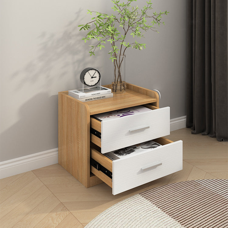 Minimalist Solid Wood 2-Drawer Nightstand