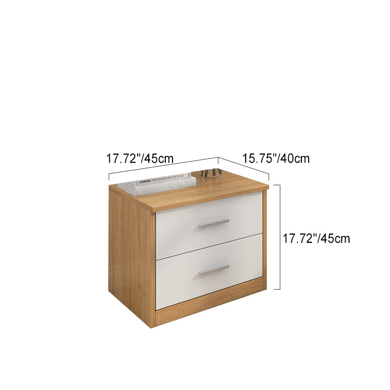 Minimalist Solid Wood 2-Drawer Nightstand