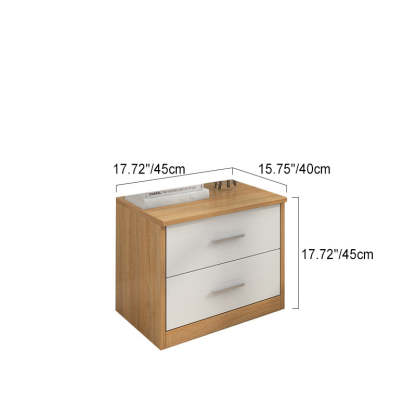 Minimalist Solid Wood 2-Drawer Nightstand