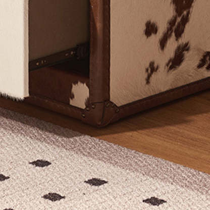 Vintage Cow Wood Veneer 2-Tier End Table