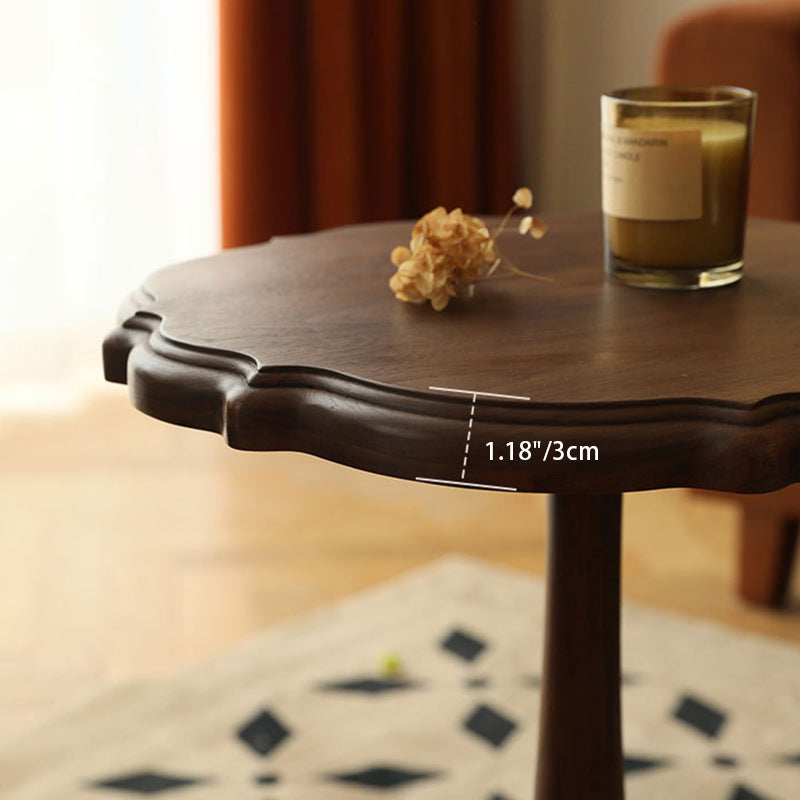 Vintage Round Lace Wood End Table