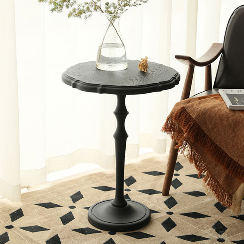 Vintage Round Lace Wood End Table