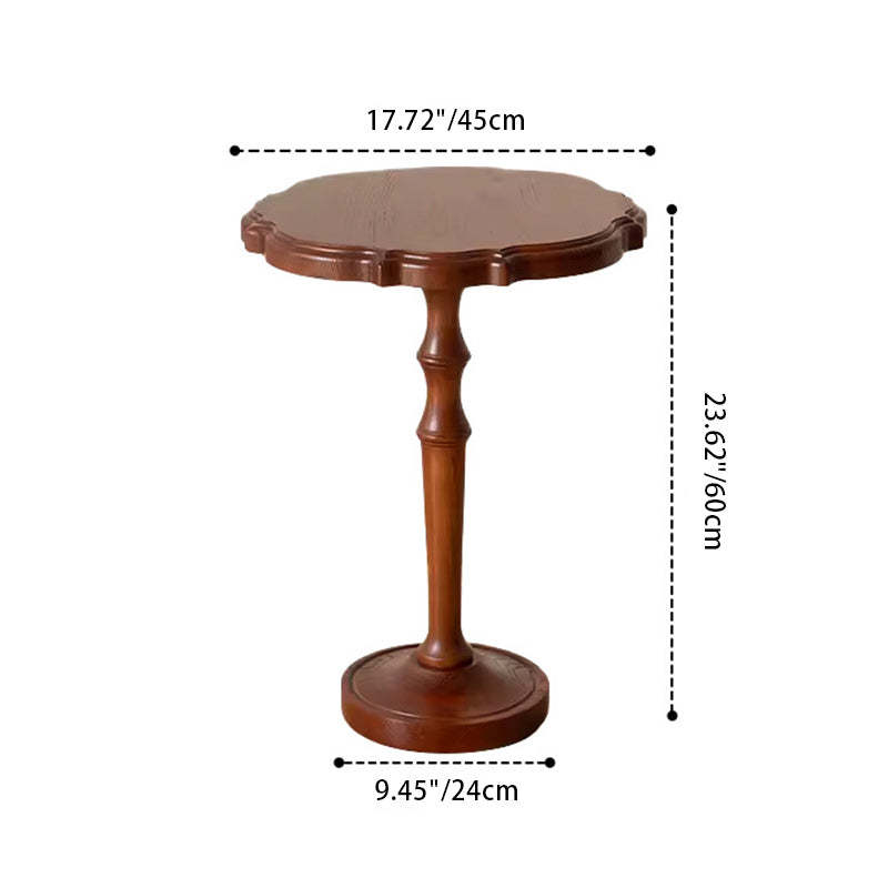 Vintage Round Lace Wood End Table