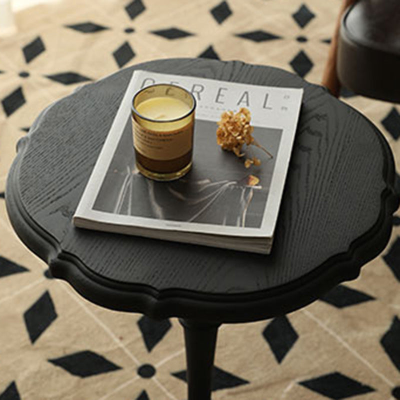 Vintage Round Lace Wood End Table