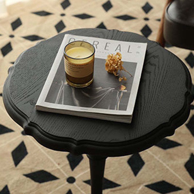 Vintage Round Lace Wood End Table