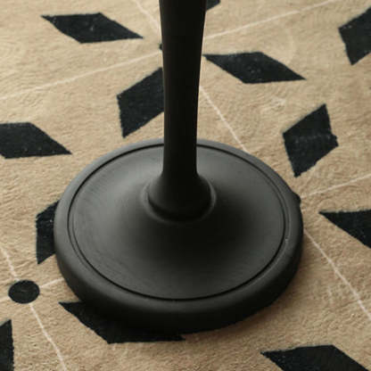 Vintage Round Lace Wood End Table