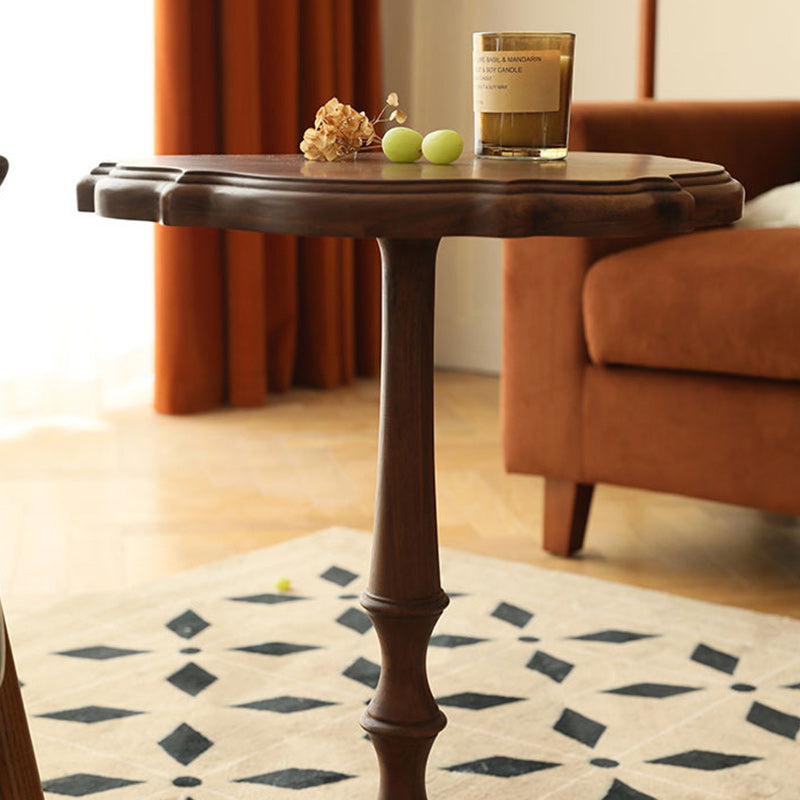 Vintage Round Lace Wood End Table