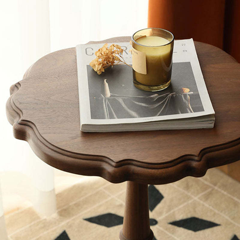 Vintage Round Lace Wood End Table