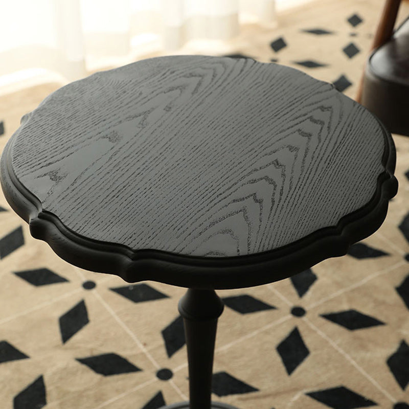 Vintage Round Lace Wood End Table