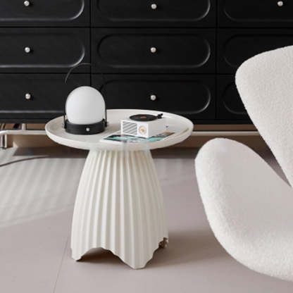 Scandinavian Lace Base Plastic End Table