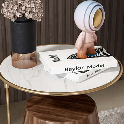Stainless Steel Marble Wood Coffee Table