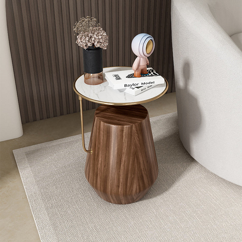 Stainless Steel Marble Wood Coffee Table