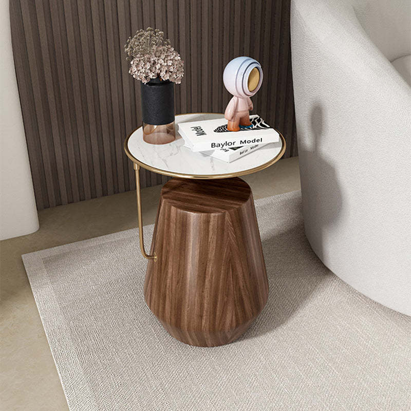 Stainless Steel Marble Wood Coffee Table