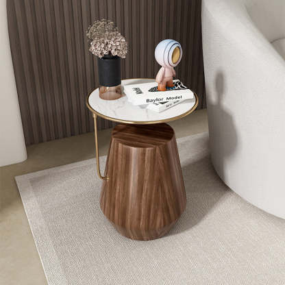 Stainless Steel Marble Wood Coffee Table