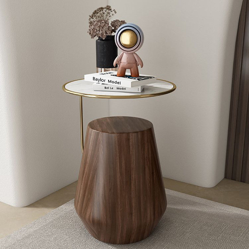 Stainless Steel Marble Wood Coffee Table