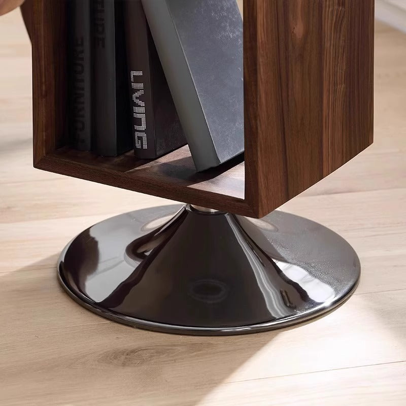 Minimalist Rotatable Wood Iron End Table
