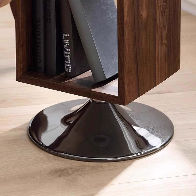 Minimalist Rotatable Wood Iron End Table