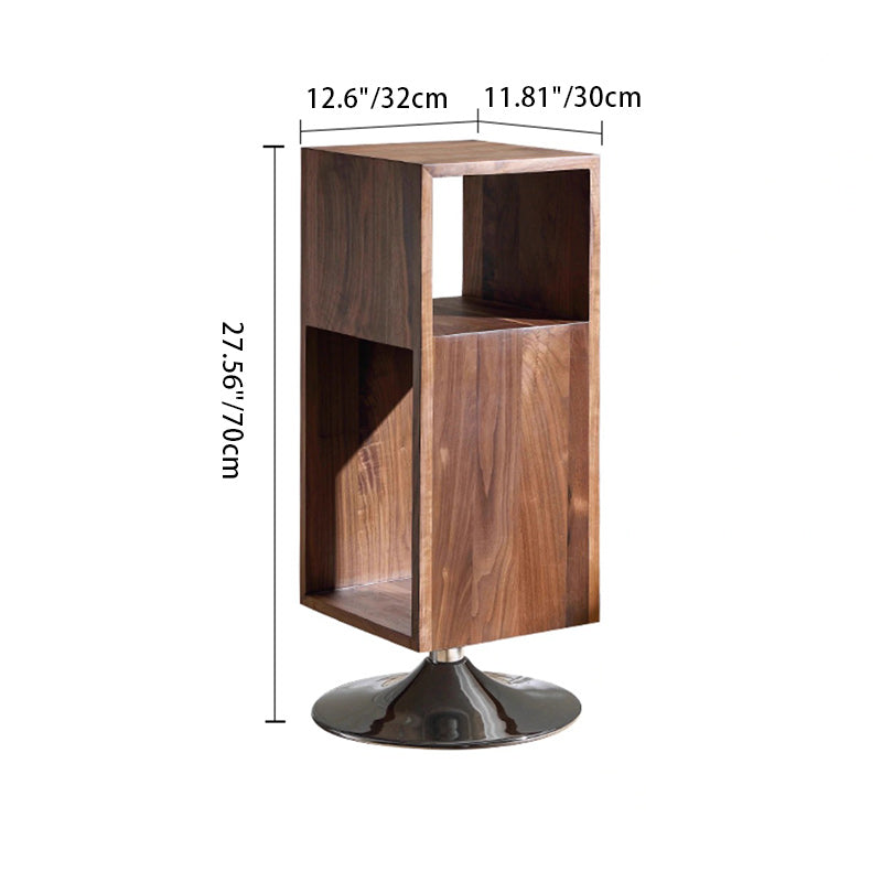 Minimalist Rotatable Wood Iron End Table