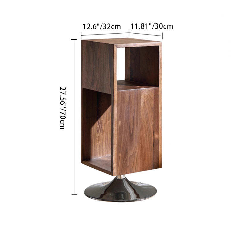 Minimalist Rotatable Wood Iron End Table