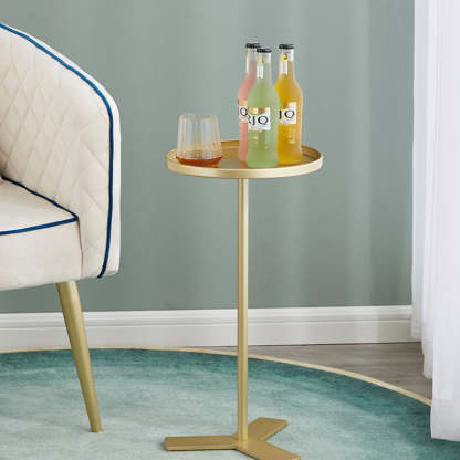 Scandinavian Triangle Iron Side Table — Gold