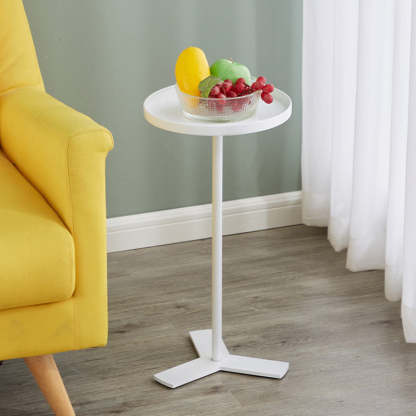 Scandinavian Triangle Iron Side Table — White