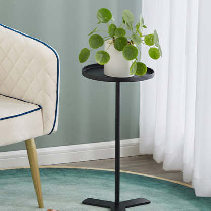 Scandinavian Triangle Iron Side Table — Black