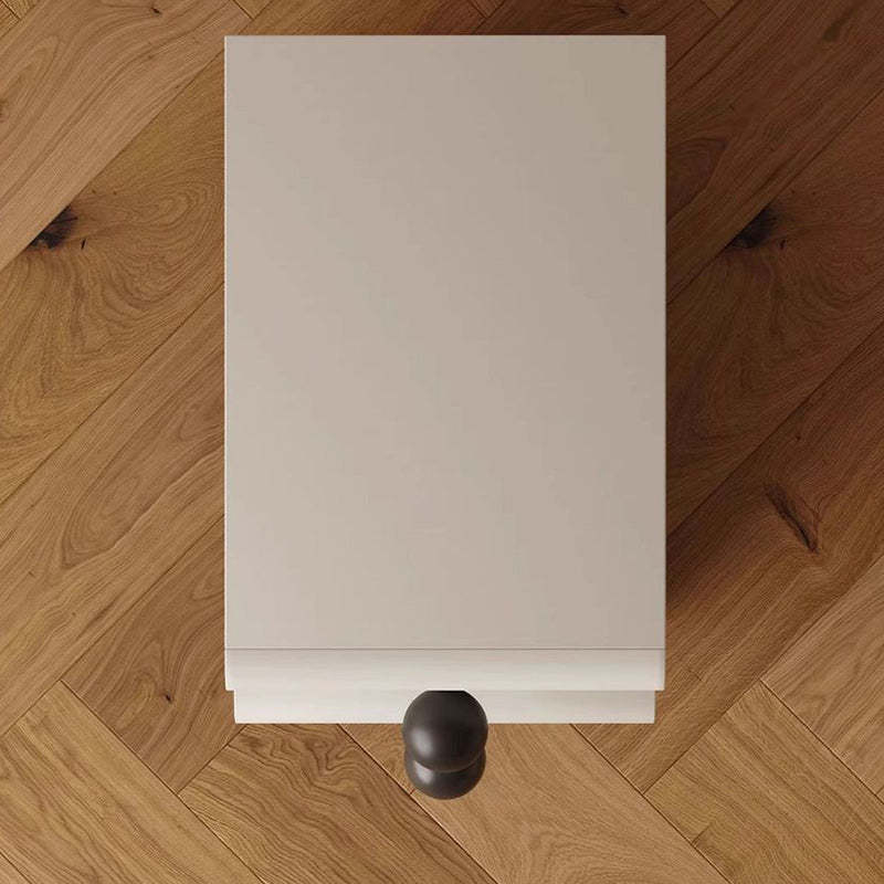 Minimalist Cream Wood-Look Wood Nightstand 2-Drawer