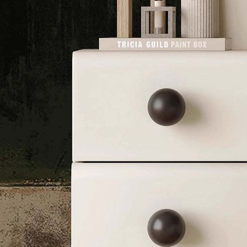 Minimalist Cream Wood-Look Wood Nightstand 2-Drawer