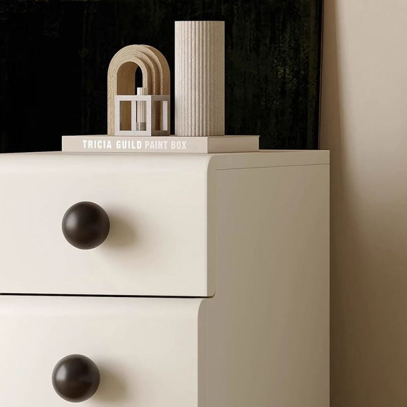 Minimalist Cream Wood-Look Wood Nightstand 2-Drawer
