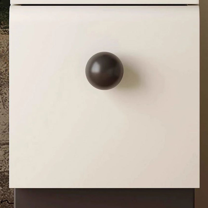 Minimalist Cream Wood-Look Wood Nightstand 2-Drawer