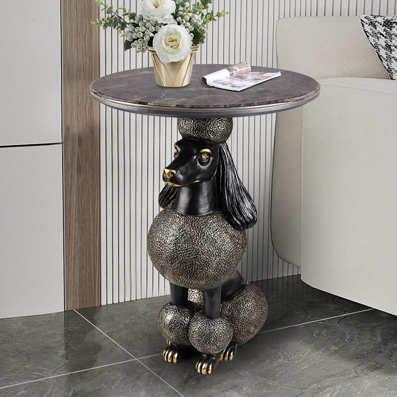 Bulldog Puppy Resin Crystalline End Table
