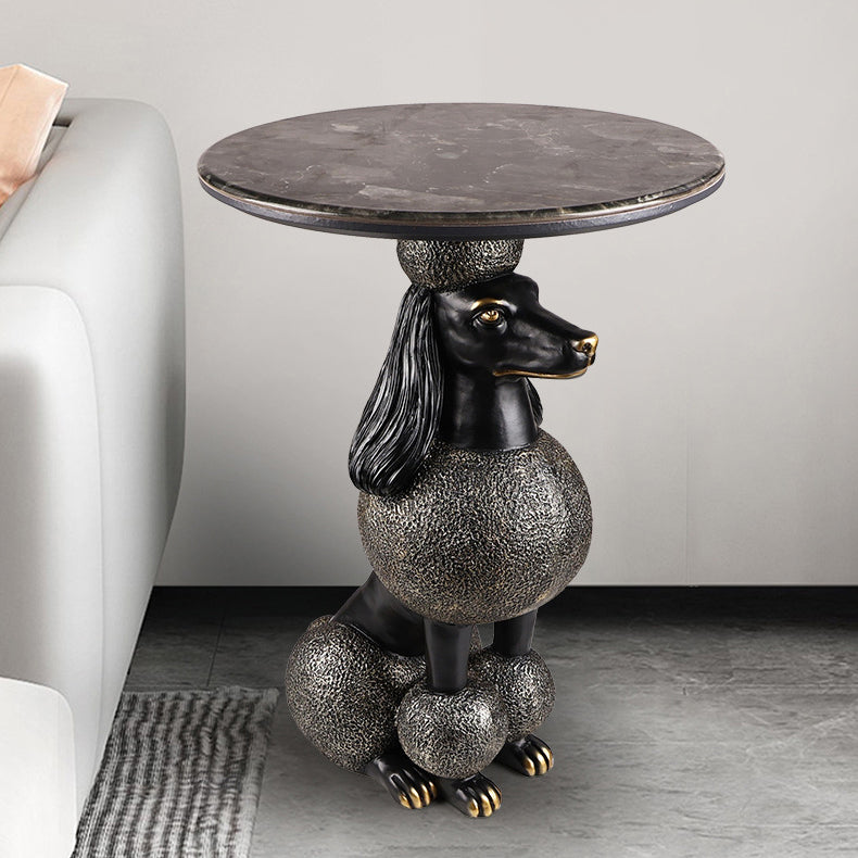 Bulldog Puppy Resin Crystalline End Table