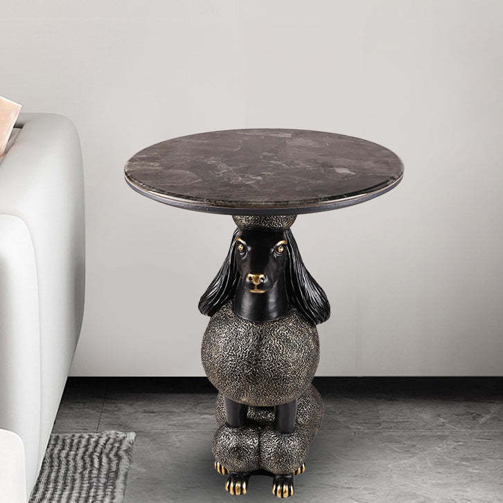 Bulldog Puppy Resin Crystalline End Table