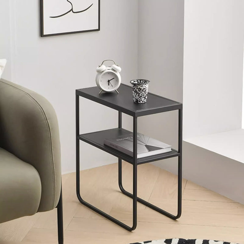 Minimalist Iron Stainless Steel End Table — Black