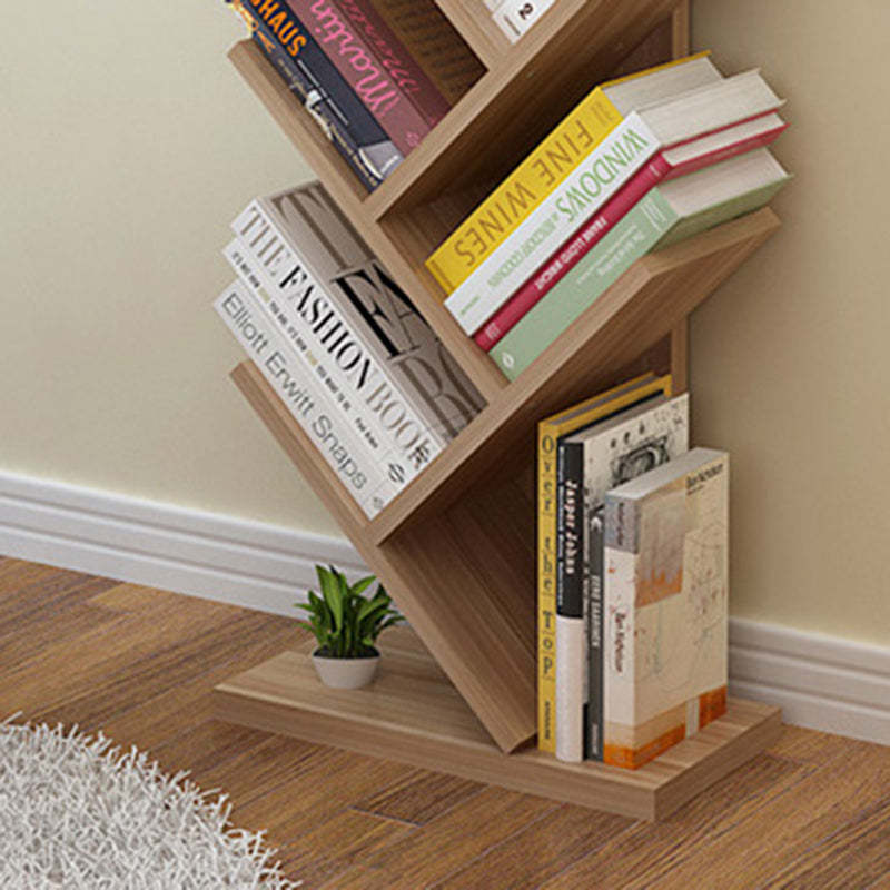 Contemporary Tree Wood Bookshelf — 9 / White + Black