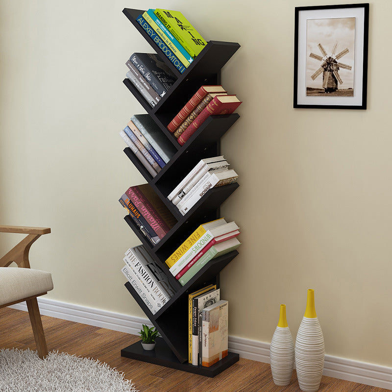 Contemporary Tree Wood Bookshelf — 5 / Black