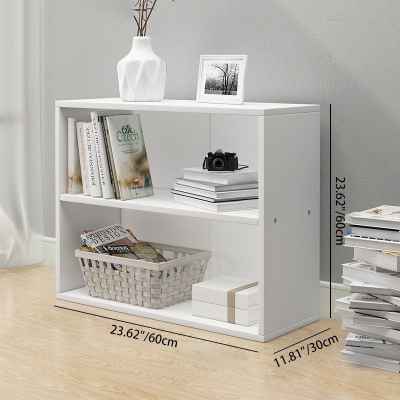 Minimalist Rectangular Wood Bookshelf 2-5 Tier — 3 / White