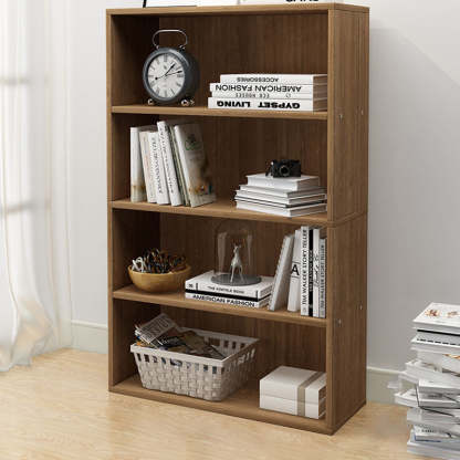 Minimalist Rectangular Wood Bookshelf 2-5 Tier